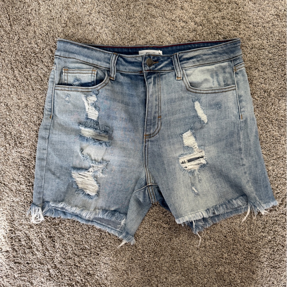 Distressed Denim Shorts